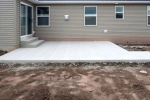 backyard concrete porch patio for new home in Spring Hill, FL