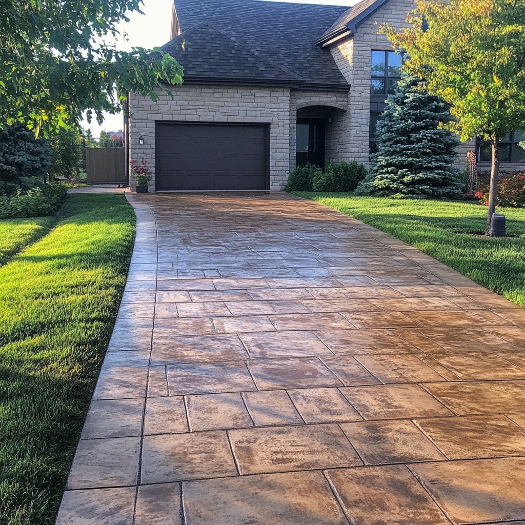 stamped concrete driveway